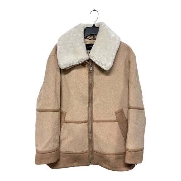 NWT Club Monaco | Camel Mixed Media Moto Jacket XL - Picture 1 of 6